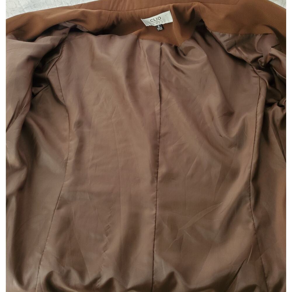 CLIO Women's Brown Blazer Sz 8 - Picture 9 of 12